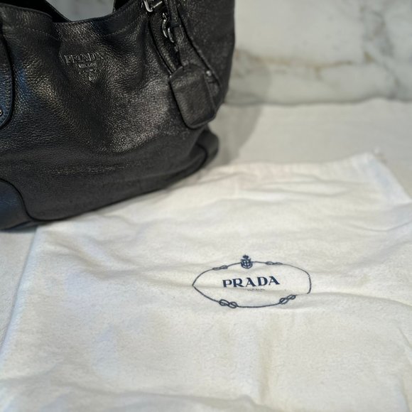 Prada Black Vitello Daino Satchel Bag - Picture 13 of 15